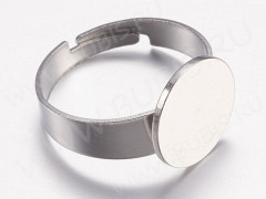 Основа (заготовка) для кольца 156 17мм с платформой 12мм цвет платины (Хирургическая сталь)