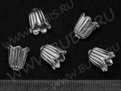 151 Шапочка Тюльпанчик 10,7*10,6*10,6мм античное серебро (литьё)