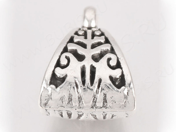 (СКИДКИ!!!) Бусина с петлёй 107 Бейл треугольный 16*11*7мм античное серебро (литьё) (10шт)