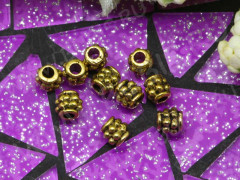 Бусина 145 Бочонок с пупырками 4*4мм античное золото (литьё) (10шт.)