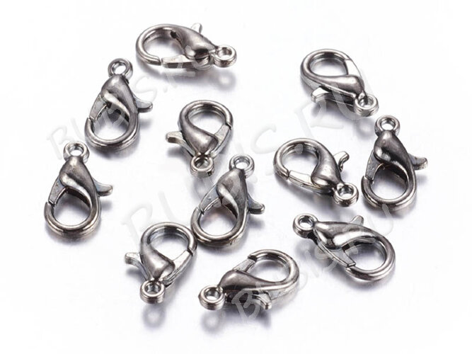 Замочек карабин №046 большой 16*8*4мм чёрный никель (сплав)