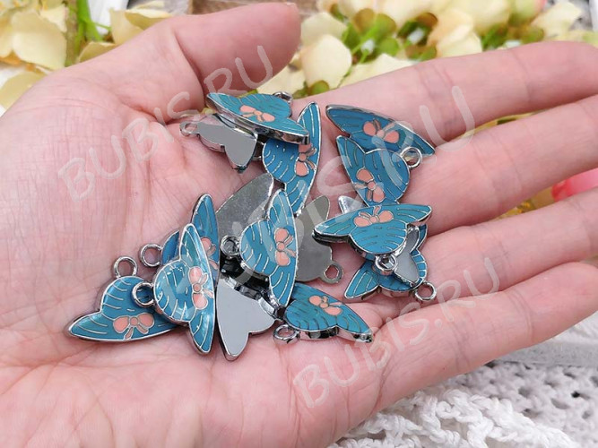 Подвеска Шляпа 03 27*17*2,5мм т.голубая (цветные подвески)