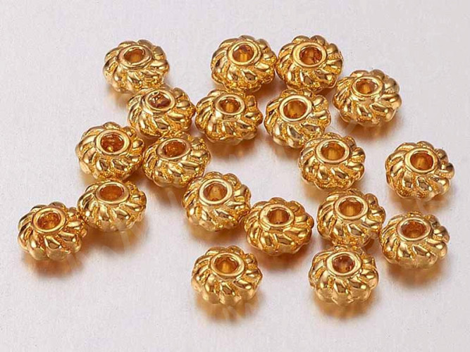 (СКИДКИ!!!) Рондели 101 Бусина Юла 4*4*2,3мм золотистые (литьё) (50шт.)