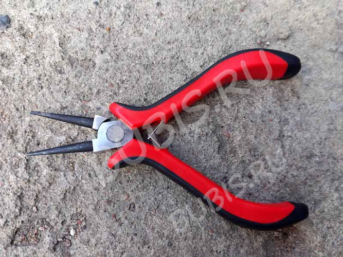 Круглогубцы 19 125мм с красно-чёрными ручками (инструменты для бижутерии)