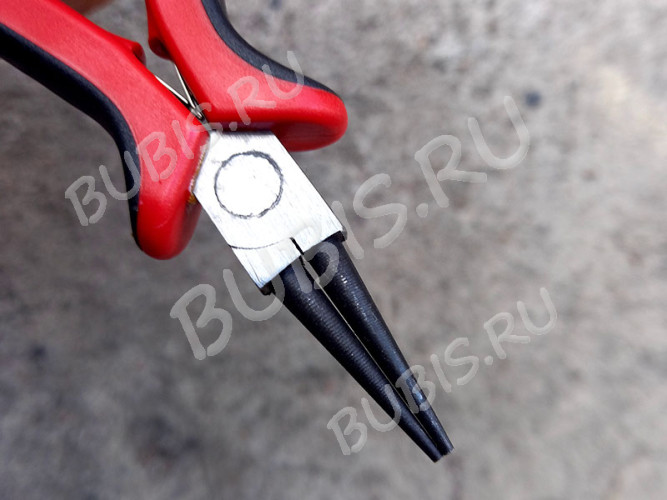 Круглогубцы 19 125мм с красно-чёрными ручками (инструменты для бижутерии)