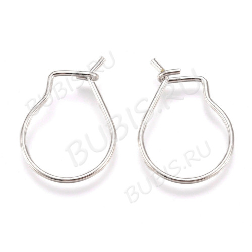 Швензы-петли №20 кольца 19*13*0,8мм серебристые (Хирургическая сталь) (1 пара)