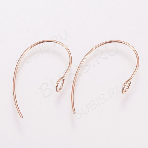 Швензы-крючки №102-RG петли округлые 25*20*0,7мм розовое золото (Хирургическая сталь) (1 пара)