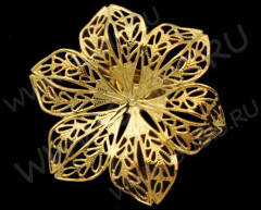 Основа (заготовка) для кольца 047 Ажурная 18,5мм золотистая (Brass)