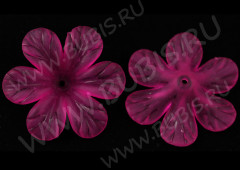 Бусина акрил Цветочек 22 матовый 33,5*30,5*9мм фуксия полупрозрачный (акрил)