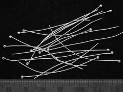  Штифт с ШАРИКОМ 50*0,6мм серебристый (Brass) (50шт) 