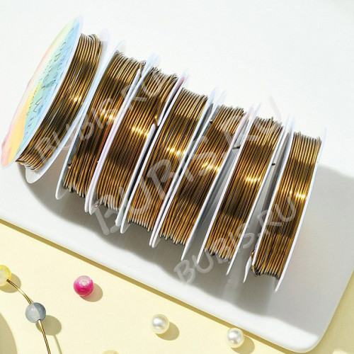 Проволока медная 10 толщина 1мм античная бронза (Copper)(2,5м)