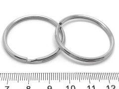 Карабин для брелка 43 Кольцо стальное двойное 50*4мм цвет платины (Хирургическая сталь)