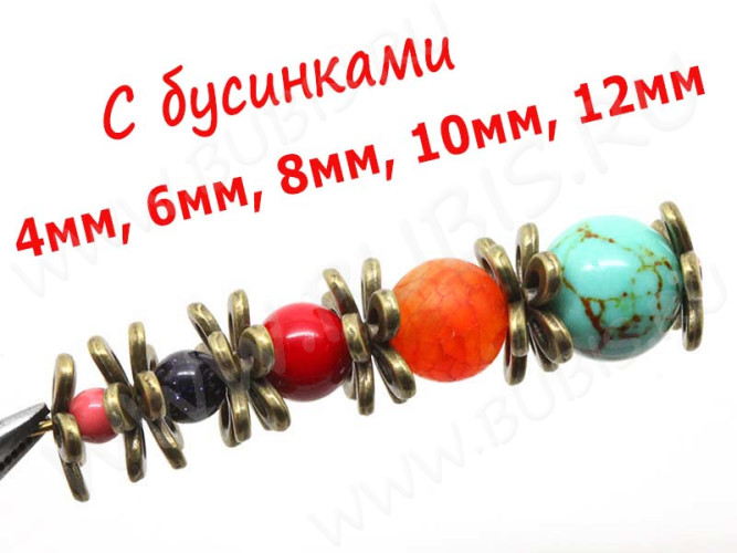 (СКИДКИ!!!) 141 Шапочка Цветочек 12*12*2,3мм античная бронза (литьё) (10шт.)