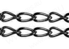 Цепочка I031 простая кручёная звено 5,5*3,5мм чёрный никель (Iron) (50см)