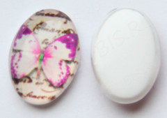 Кабошон стеклянный 12 Овал 18*13*5,8мм рисунок 08 (стекло)