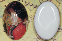 Кабошон стеклянный 16 Овал 30*20*8,5мм рисунок 14 (стекло)