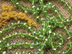 (СКИДКИ!!!) Бусина Абакус гранёный 8*8*5,5мм Хрусталь св.зелёный с АВ (имитация Сваровски) (10шт.)