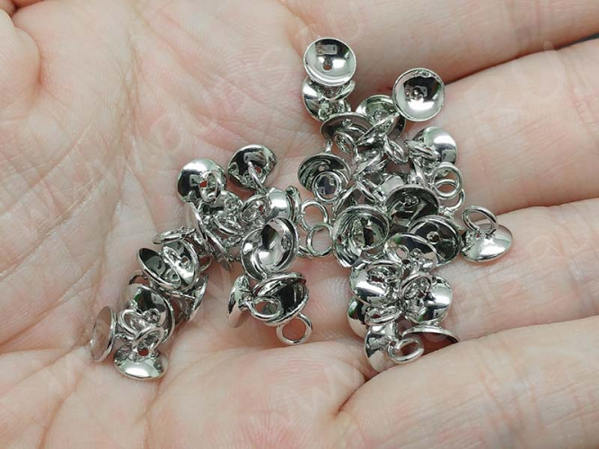 Концевик 085 шапочка подвеска 5,5*6*6мм цвет платины (Brass)