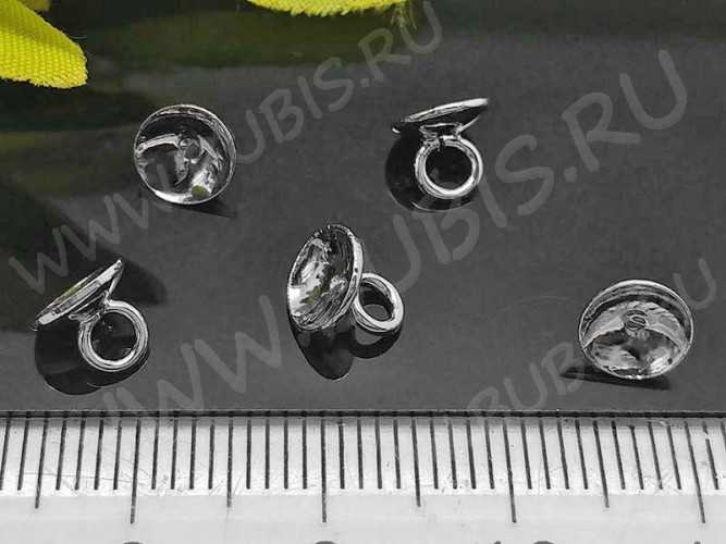 Концевик 085 шапочка подвеска 5,5*6*6мм цвет платины (Brass)