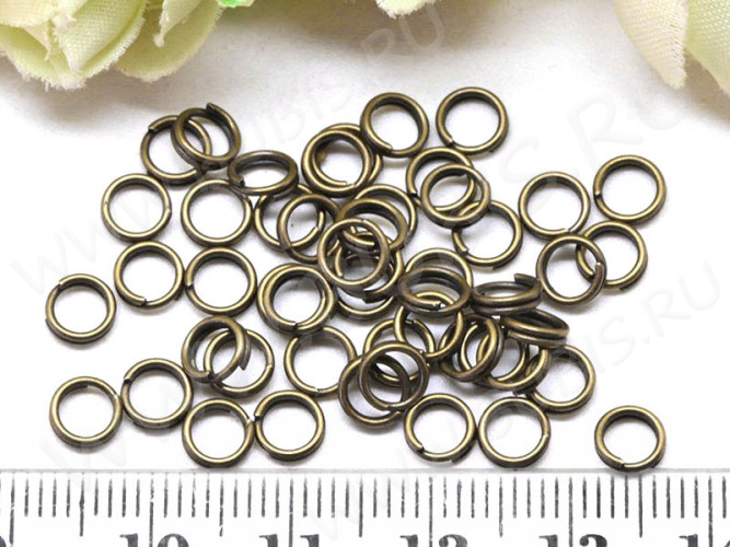 Колечки двойной крутки 5мм античная бронза (Iron) (100шт)