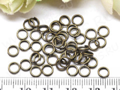 Колечки двойной крутки 5мм античная бронза (Iron) (100шт)