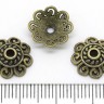 Купить (СКИДКИ!!!) 169 Шапочка Завитки 12,5*12,5*3,5мм античная бронза (литьё) (10шт) с доставкой по России