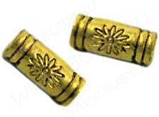 УЦЕНКА!!! (СКИДКИ!!!) Бусина 127 Трубочка 04 с солнышком 10,5*4,3*4,3мм античное золото (литьё) (10шт.)