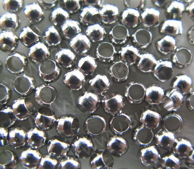 Зажимные бусины 02 округлые 2*2*1,2мм цвет платины (Brass) (2г. ок.160шт.)