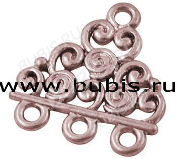 (СКИДКИ!!!) 081 Коннектор с завитушками 19,5*17*1,5мм античная медь (литьё) (10шт)