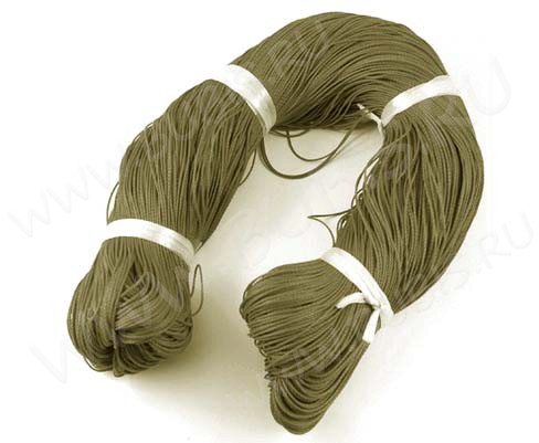 Вощёный п/э шнур "канатик" 1мм оливковый (5м)