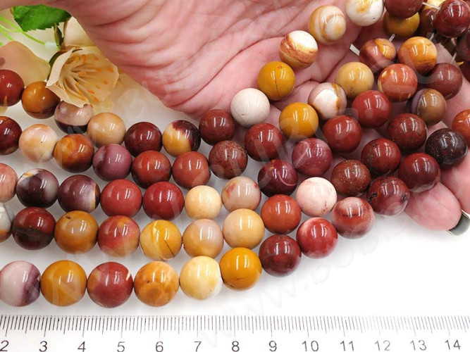 (СКИДКИ!!!) Бусина округлая 12мм Яшма Мукаит (камни) (10шт)