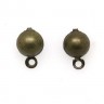 Купить Пуссеты ("гвоздики") №004 с полусферой и петелькой 14*7*0,6мм античная бронза (Iron) (10 пар) с доставкой по России