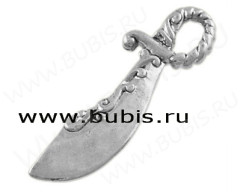 Подвеска Сабля 01 3D 25*6*2мм античное серебро (литьё)