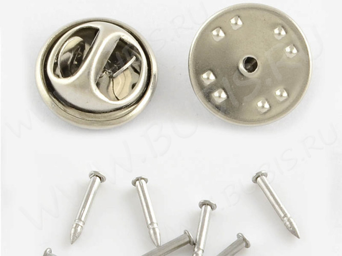 Основа (заготовка) для броши №102 Значок с площадкой 2мм цвет платины (Хирургическая Сталь)