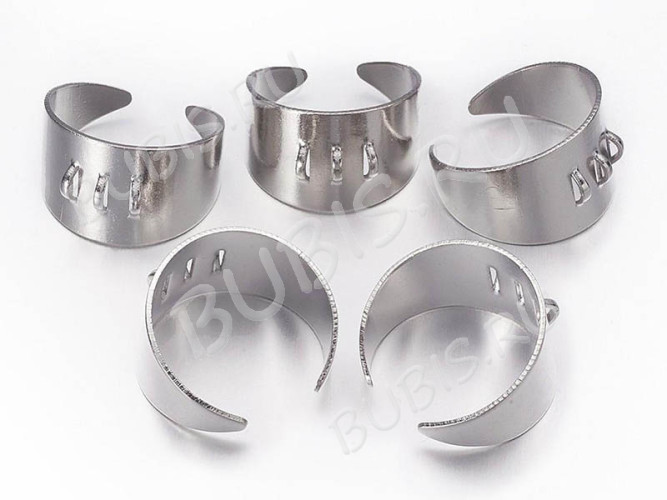 Основа (заготовка) для кольца 107 17мм с 3-мя петельками цвет платины (Brass)