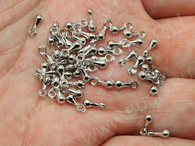 (СКИДКИ!!!) Капелька - окончание для цепочки 01 6,8*2,7*2,7мм цвет платины (литьё) (50шт.)