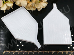 Лоток 02 Чудо-тарелочка прямоугольная с носиком для страз и бусинок 106*59*8мм белая (пластик) (инструменты для бижутерии)