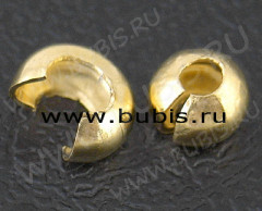 Обжимная бусина 12 разъёмная покрывная 4,6*4,3*3,3мм золотистая (Brass) (10шт.)
