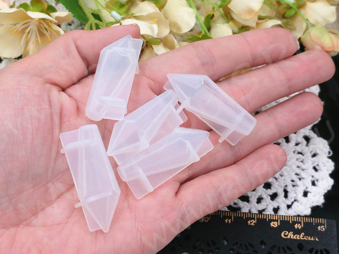 Молд 115 для эпоксидной смолы с боковой заливкой Кристалл Пуля гранёная 42*17*15мм (силикон)