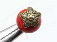 188 Шапочка Звёздочка 10*9,8*2,7мм античная бронза (литьё)