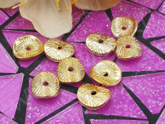 (СКИДКИ!!!) Рондели 048 волнистые 9,5*8,5*2,3мм золотистые (литьё) (10шт.)