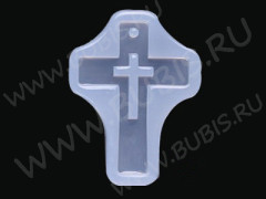 Молд 198 для эпоксидной смолы Крест в кресте 55*40*7мм (силикон)