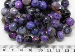 Бусина округлая ГРАНЁНАЯ 10мм Агат фиолетово-серый (камни)