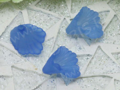 Бусина акрил Цветочек 64 воронка матовый 12,5*12*9,5мм т.голубой полупрозрачный (акрил) (10шт.)