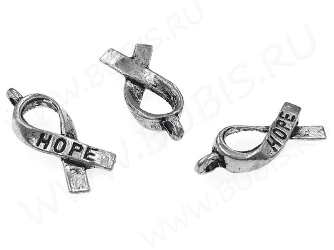 Подвеска Ленточка Hope 18*7,5*3мм античное серебро (литьё) (10шт)