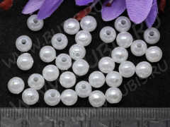 Бусина Округлая 38 &quot;Жемчуг&quot; 6мм белый (пластик) (50шт.)