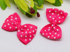 Декоративный элемент 058 Бантик в горошек 40*25*5мм яр.розовый (ткань) (декоративные элементы)