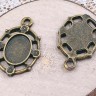 Купить Подвеска-сеттинг Овал 14 (сеттинг 9*7мм) 19*13*2мм античная бронза (литьё) с доставкой по России