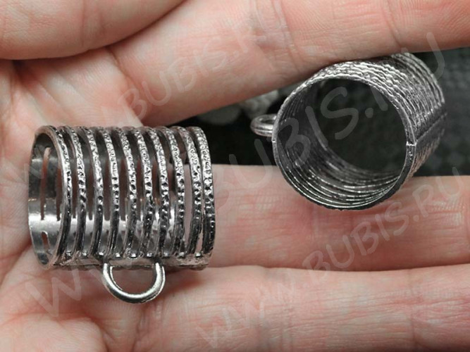 Бусина с петлёй 056 Бейл для платка 29*26*23мм античное серебро (литьё)