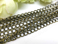 Цепочка I077 простая кручёная звено 5*3,5мм античная бронза (Iron) (50см)